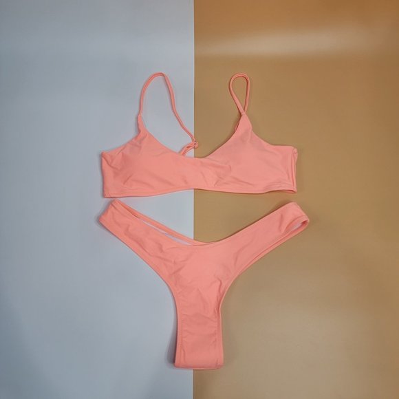 Womens 2 Pieces Brazilian Thong Bikini High Cut String Bottom Swimsuit NEW - Picture 4 of 13